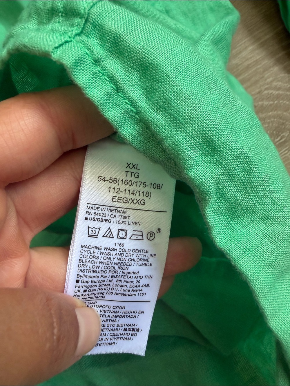 Gap Women's Linen Boyfriend Shirt Green SZ XXL Minimalist Effortless Resortwear - Picture 4 of 8